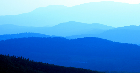 Summer mountains near SunSpots Asheville, North Carolina.